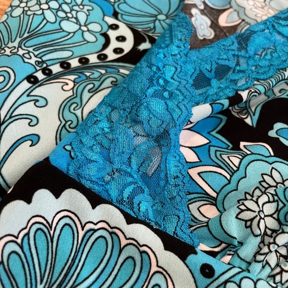 Women’s Nordstrom VTG retro Y2k 90’s bright abstract lace cami blouse IX - Picture 4 of 7